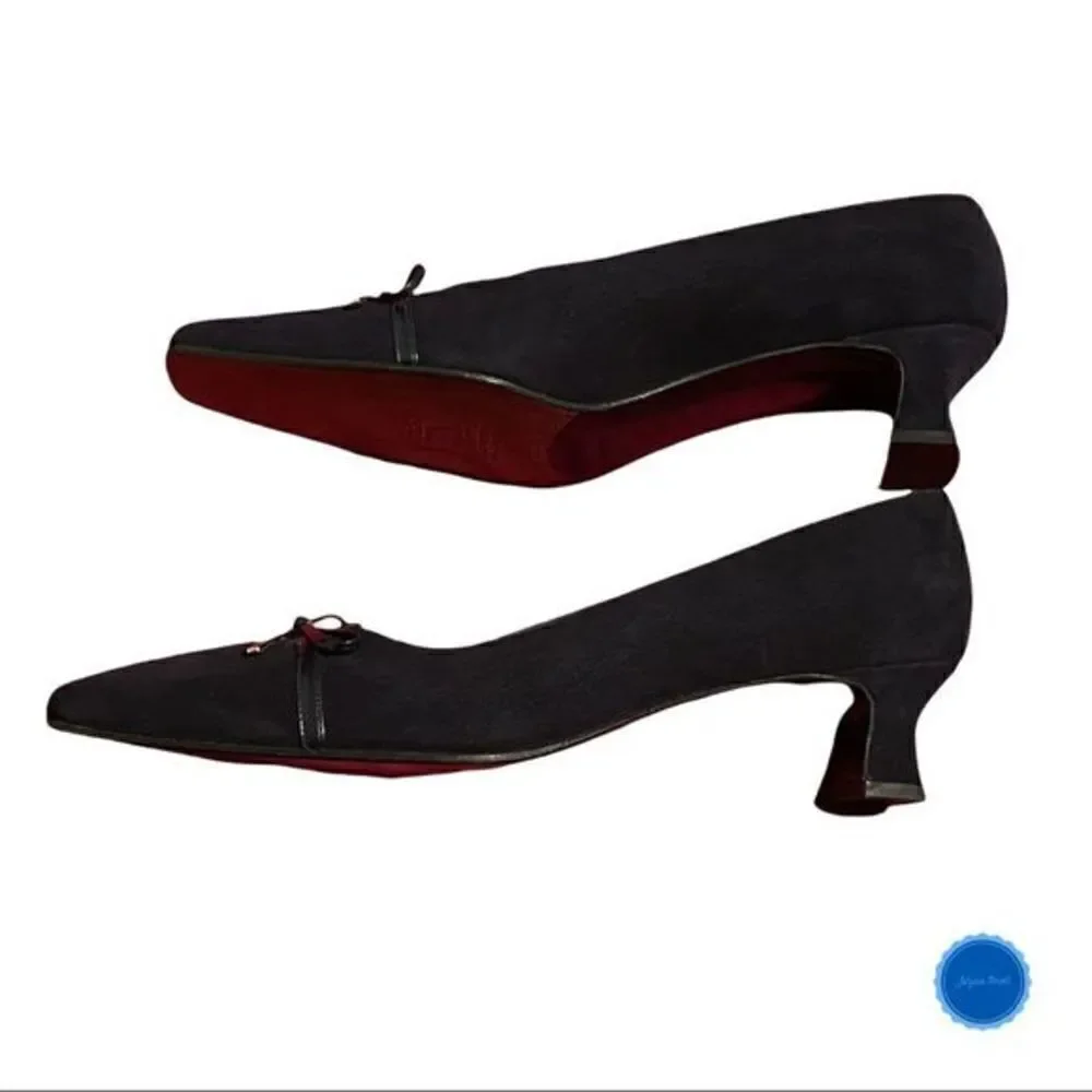 STUART Weitzman Black Bow Pumps